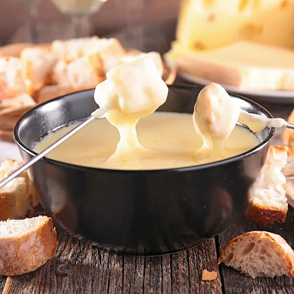 Fondue with Founder 56™ Emmentaler and Gruyere